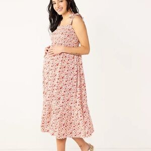 Sonoma | Red Flower Maternity Dress | size S